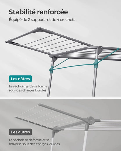 Étendoir linge séchant pliable – robuste, pratique et gain de place