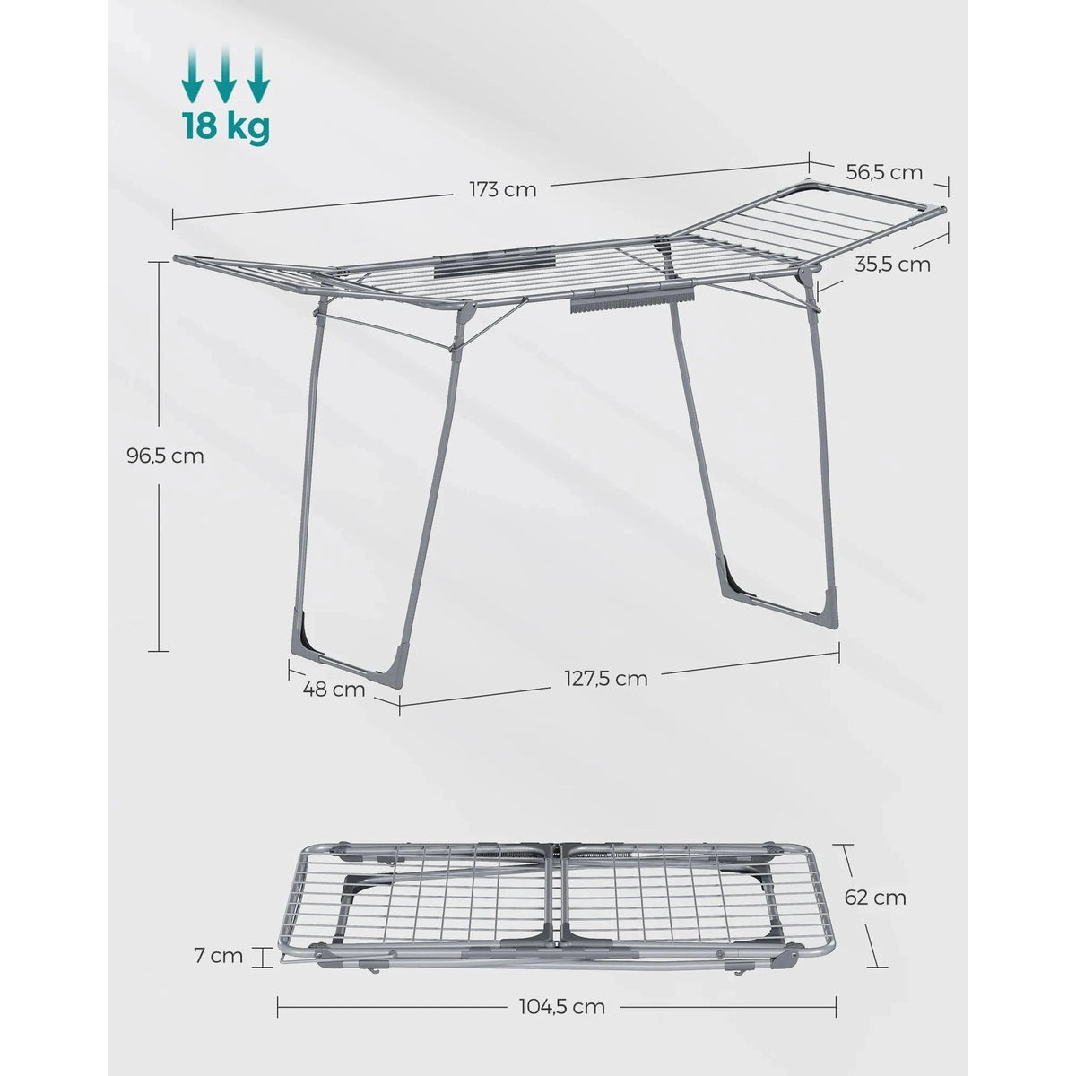 Étendoir à linge pliable – robuste, pratique et gain de place - Aéraly