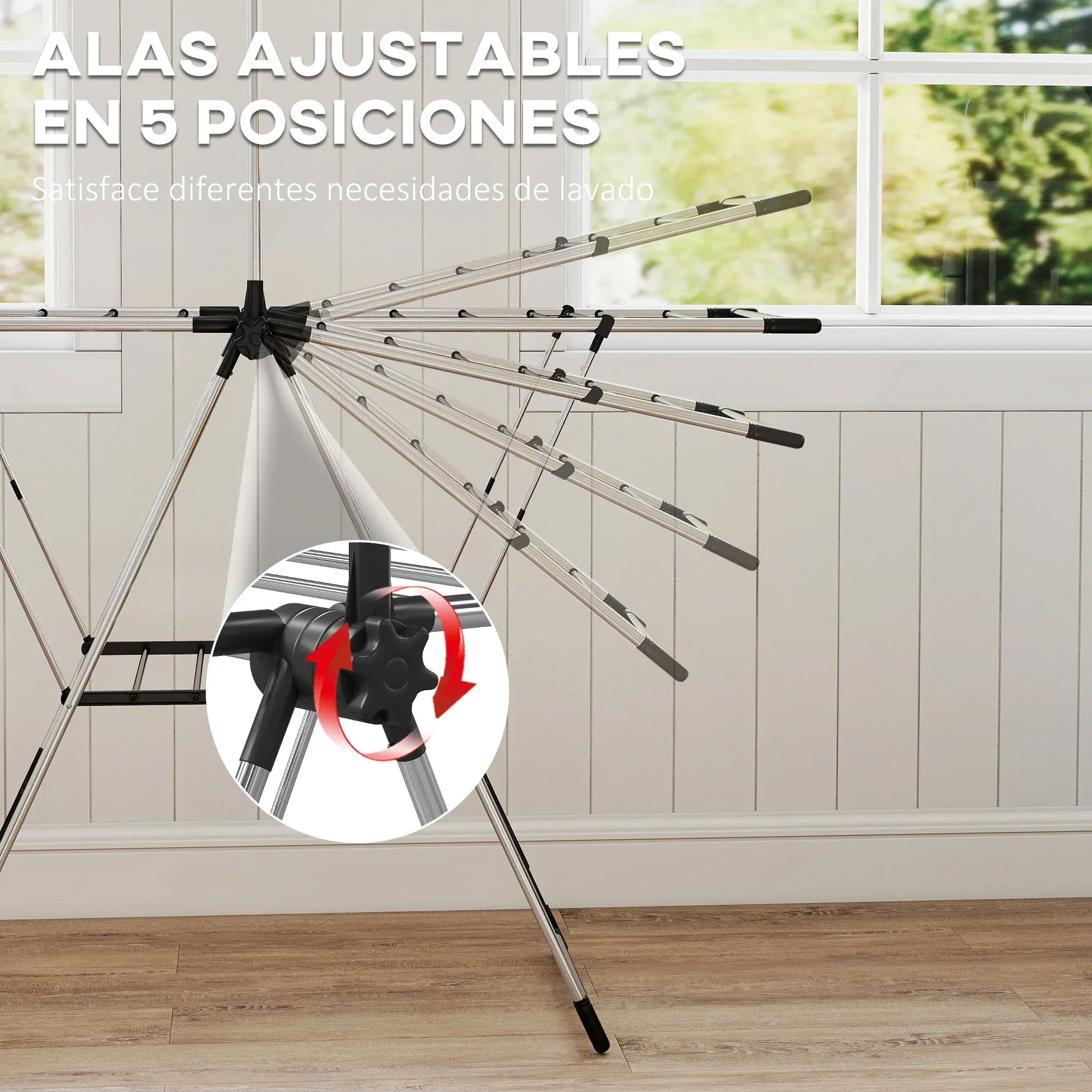 Etendoir linge vertical pliable ailes ajustables - Séchage efficace Argent