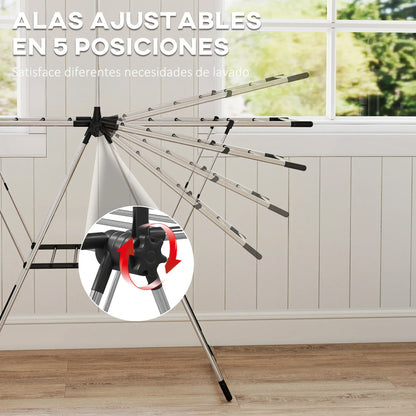 Etendoir linge vertical pliable ailes ajustables - Séchage efficace Argent