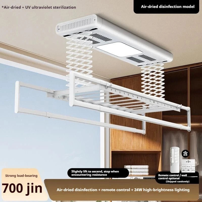 Étendoir plafond - électrique avec télécommande et stérilisation UV Blanc-Air Dry