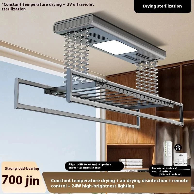 Étendoir plafond - électrique avec télécommande et stérilisation UV Gris-Drying