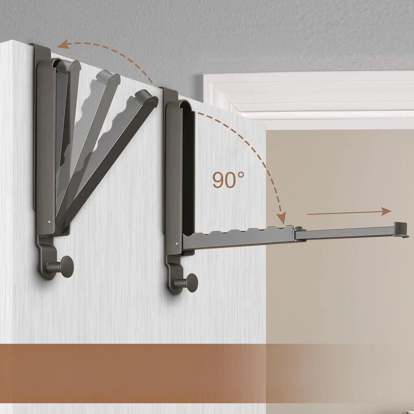 Etendoir aluminium pliable salle bain Noir