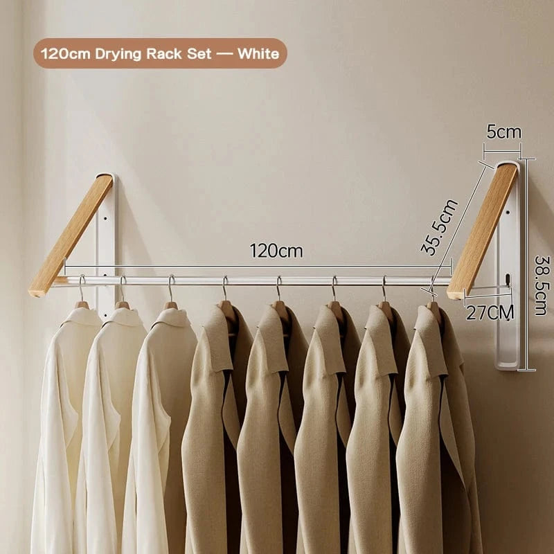 Etendoir rétractable mural – Séchage gain de place et robuste Blanc A2 - 120cm