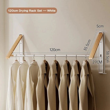 Etendoir rétractable mural – Séchage gain de place et robuste Blanc A2 - 120cm