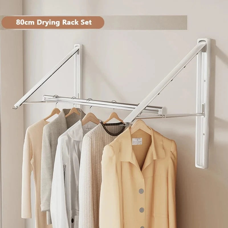 Etendoir rétractable mural – Séchage gain de place et robuste Blanc B2 - 80m