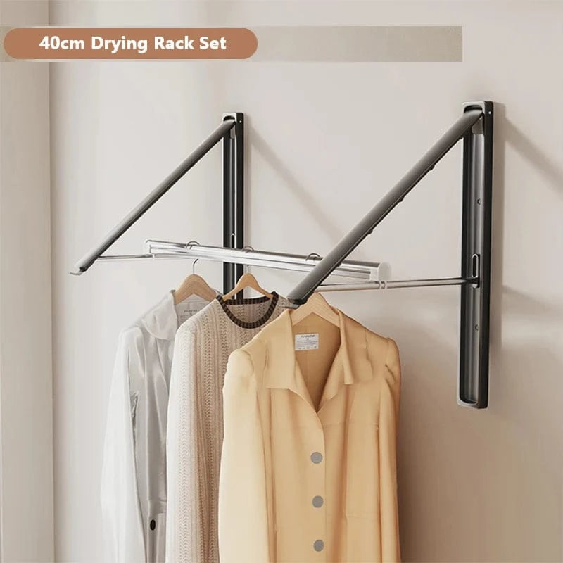 Etendoir rétractable mural – Séchage gain de place et robuste Noir B2 - 40cm