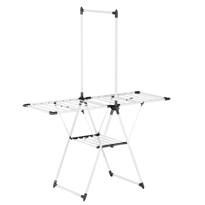 Étendoir sèche-linge pliable à 2 niveaux – gain de place et robustesse Blanc / Version Compact