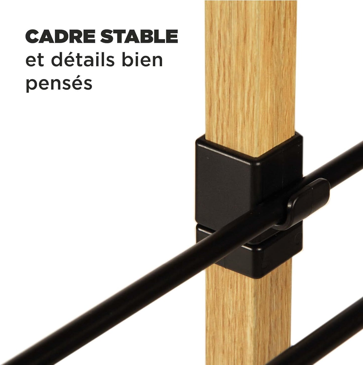 Étendoir tour pliable 3 niveaux – 30 m d’étendage compact et design Bois
