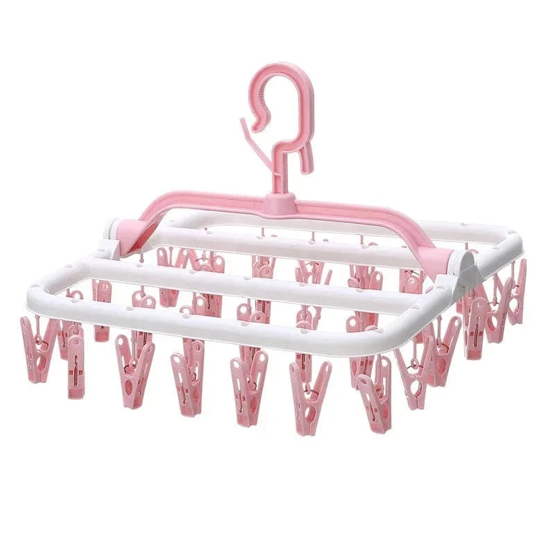 MOD Plastic Foldable Clothesline Baby Underwear Socks Drying Rack Windproof Children's Clothing Support Home Goods Laundry Hanger