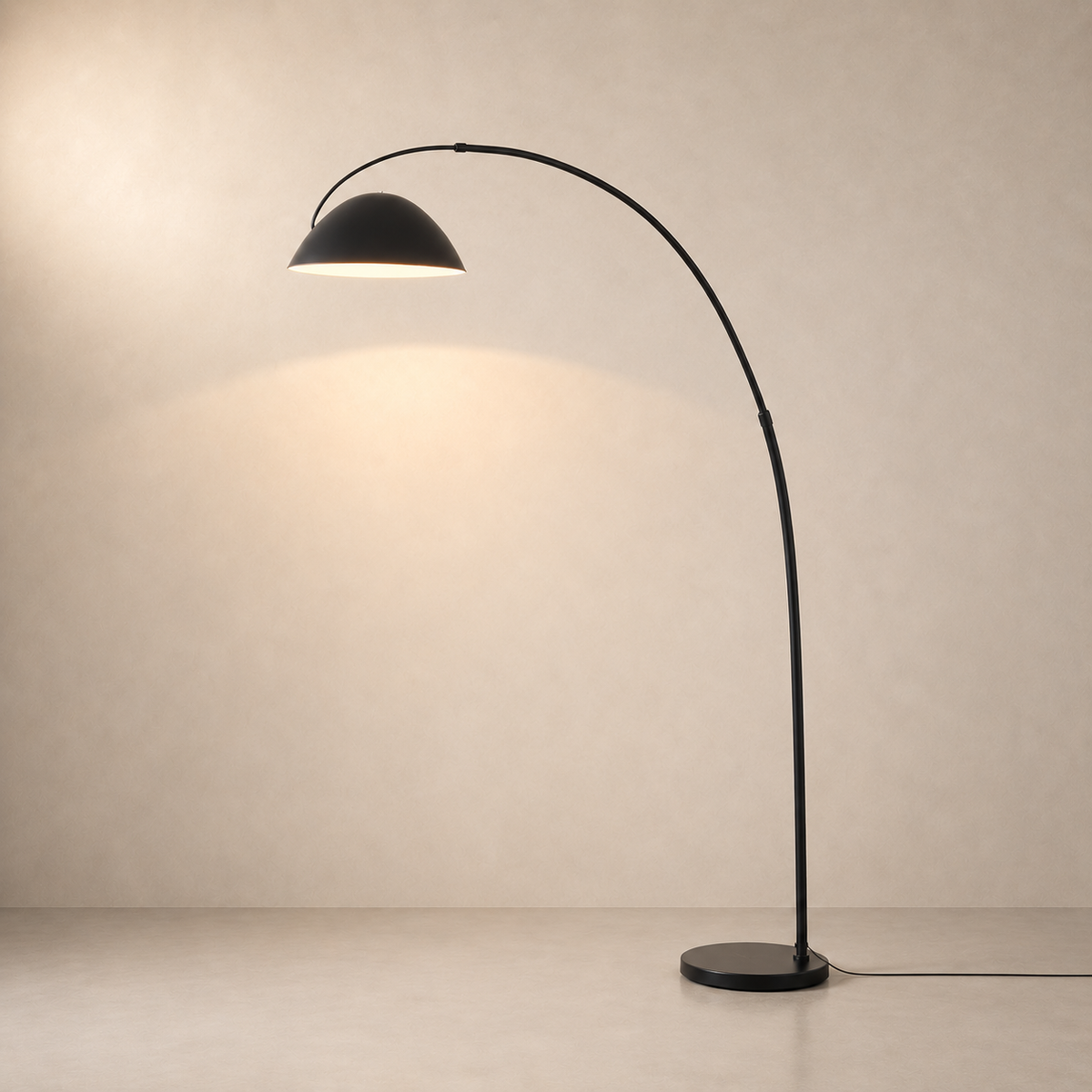 Lampadaire arc abat-jour cylindrique CURVIA