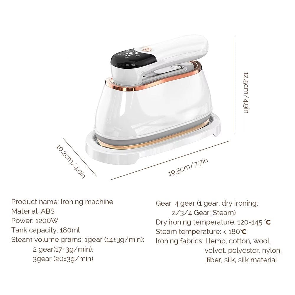 Fer à repasser couture – Mini fer vapeur portable 1200W Blanc