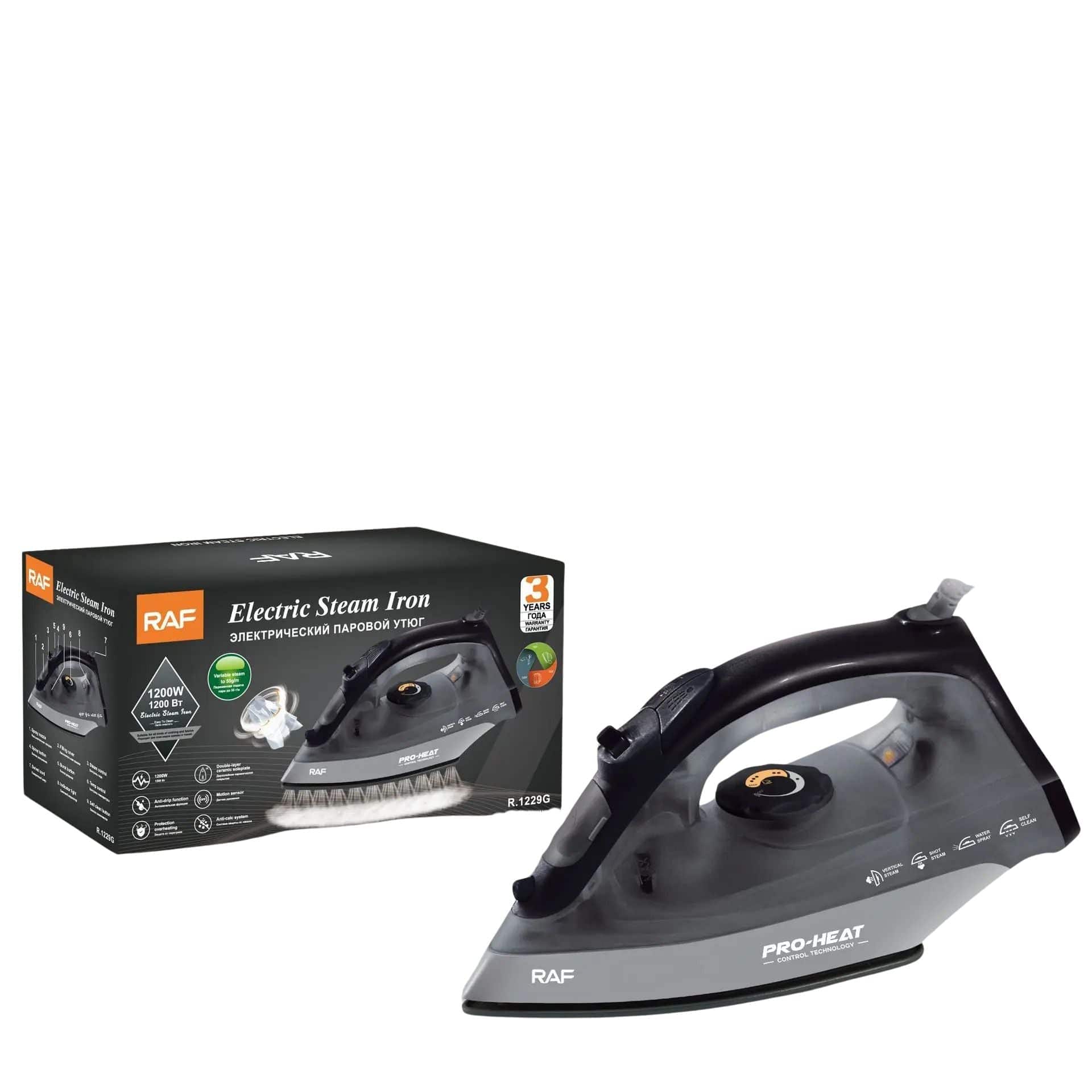 Fer à vapeur portatif électrique 1200W – Compact et efficace Noir