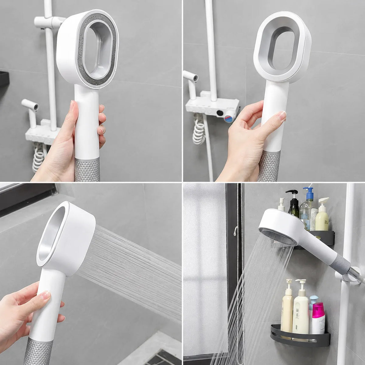 AQUANE - Pommeau de Douche avec Filtre à Charbon Intégré, Blanc ou Noir