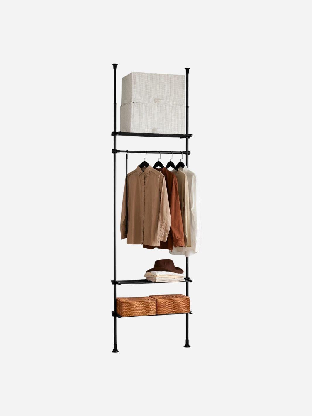 Garde-robe télescopique : rangement efficace et ordonné Noir