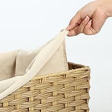 Grand panier en rotin tressé avec doublure amovible Rotin