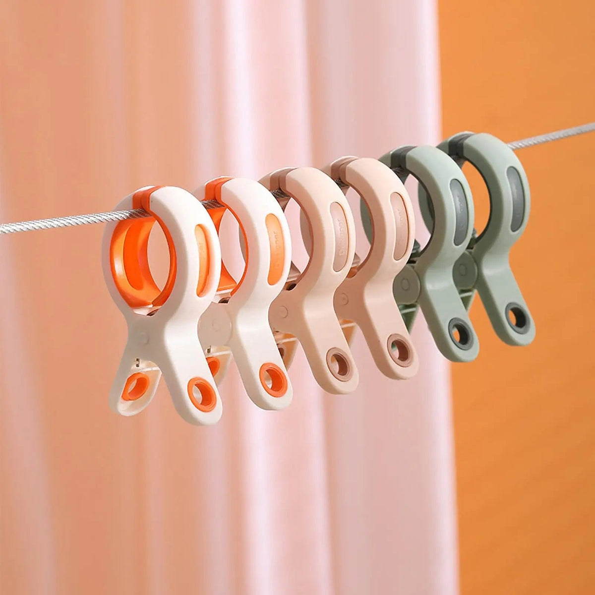 Grosse pince plastique antidérapante pour linges - Lot de 12 - Aéraly