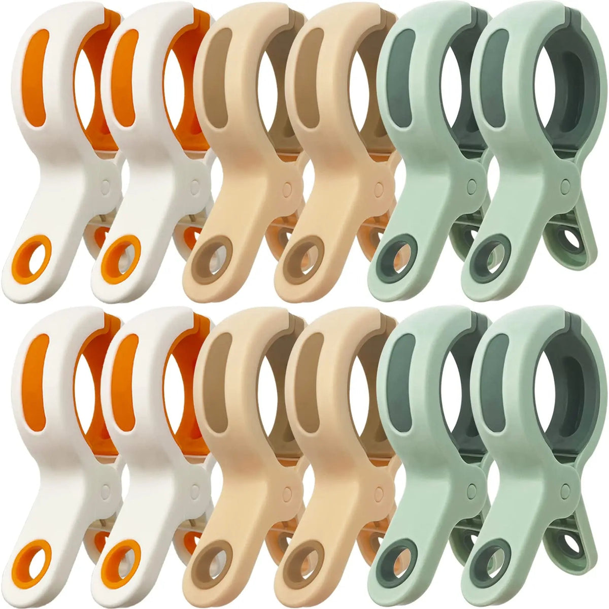 Grosse pince plastique antidérapante pour linges - Lot de 12 - Aéraly