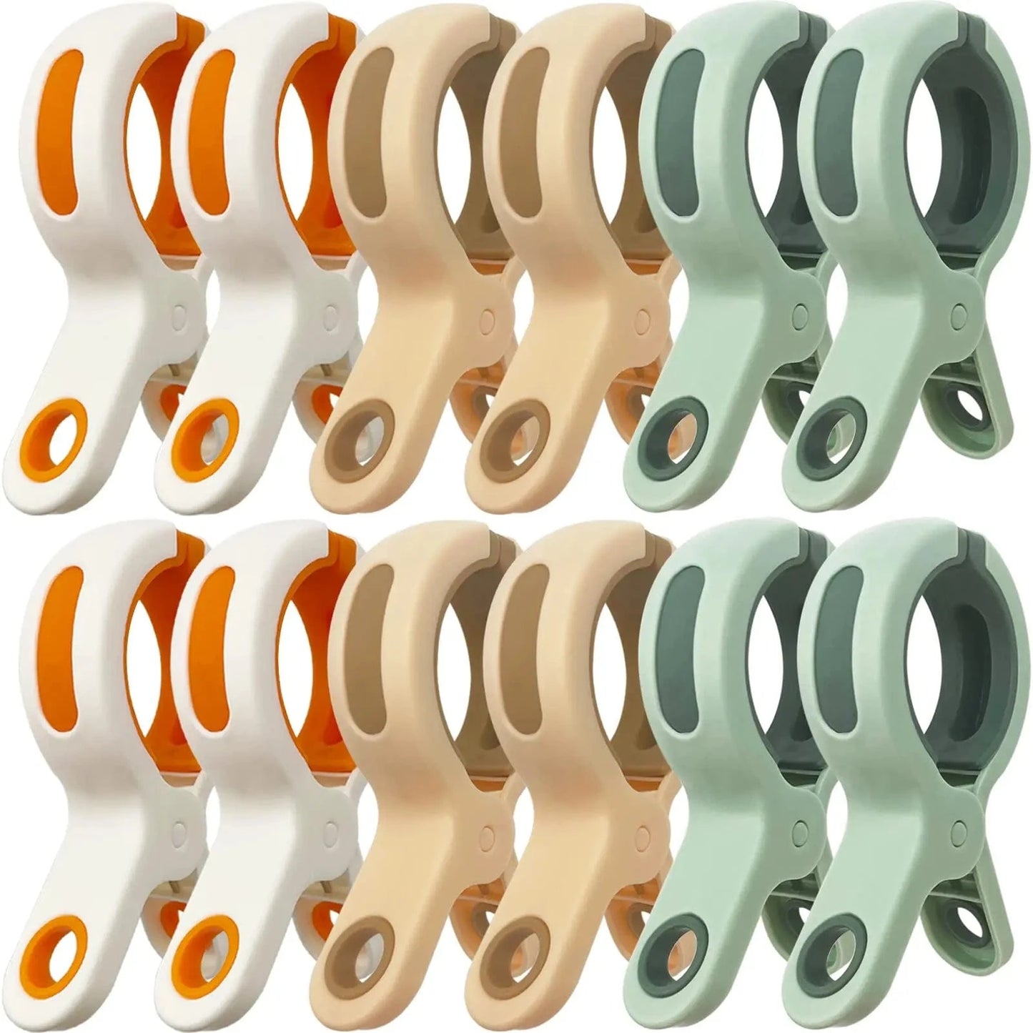 Grosse pince plastique antidérapante pour linges - Lot de 12 12 pcs - Mix de couleur