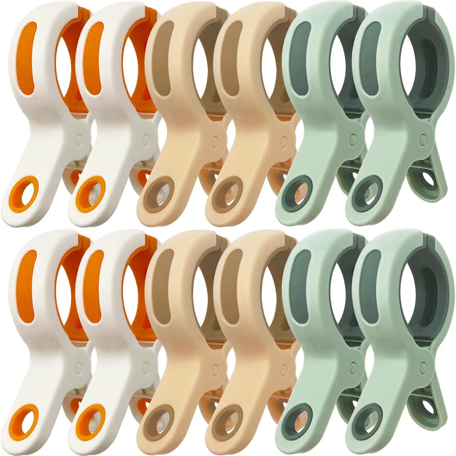 Grosse pince plastique antidérapante pour linges - Lot de 12 - Aéraly