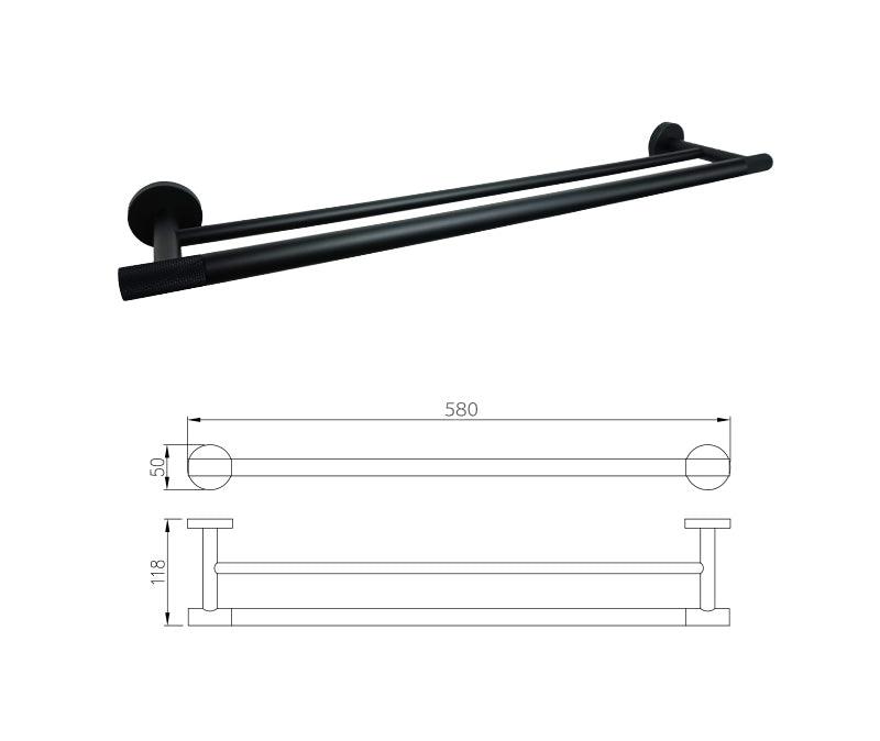 Accessoires de salle de bain noir mat