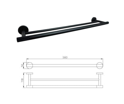 Accessoires de salle de bain noir mat