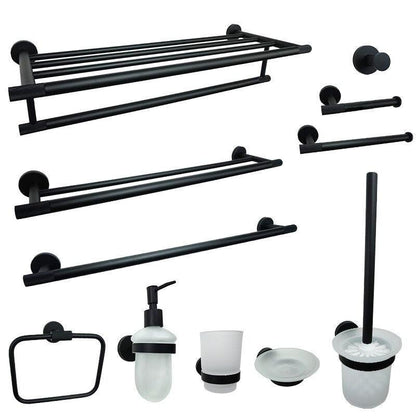 Accessoires de salle de bain noir mat