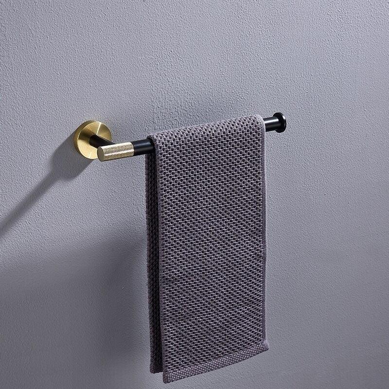 Accessoires de salle de bain or poli et noir mat