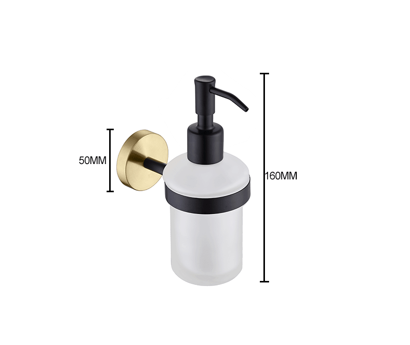 Accessoires de salle de bain or poli et noir mat