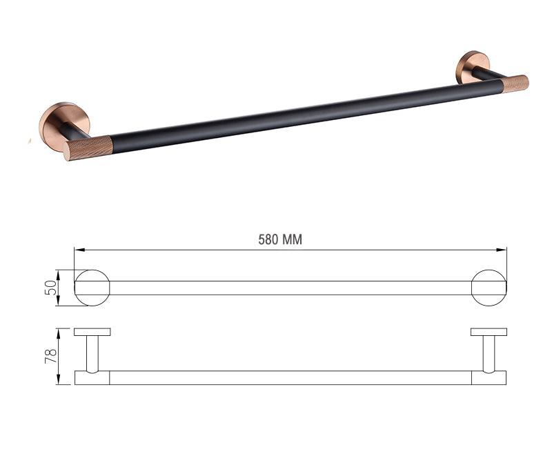 Accessoires de salle de bain or rose et noir mat
