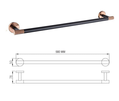 Accessoires de salle de bain or rose et noir mat