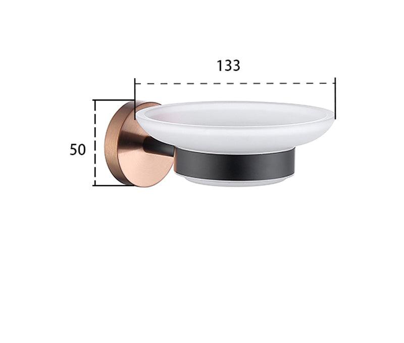 Accessoires de salle de bain or rose et noir mat