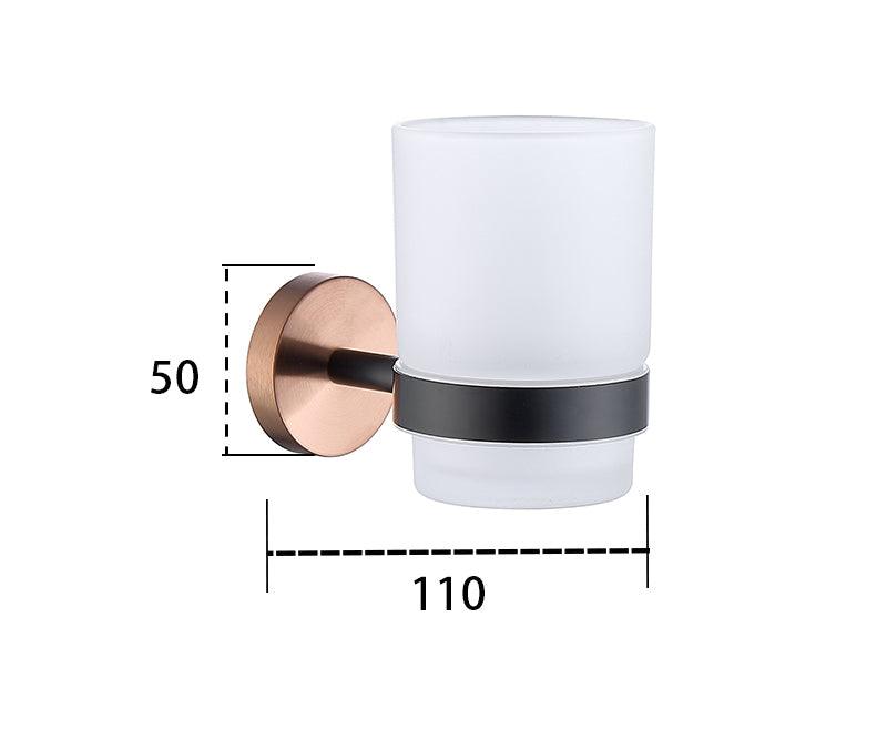 Accessoires de salle de bain or rose et noir mat