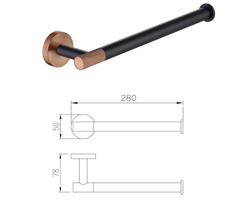 Accessoires de salle de bain or rose et noir mat