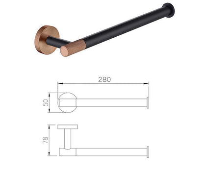 Accessoires de salle de bain or rose et noir mat