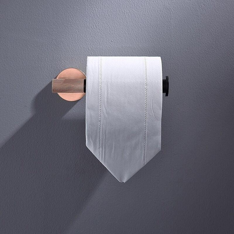 Accessoires de salle de bain or rose et noir mat