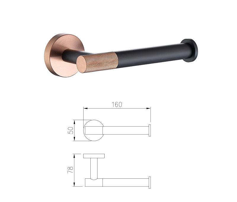 Accessoires de salle de bain or rose et noir mat