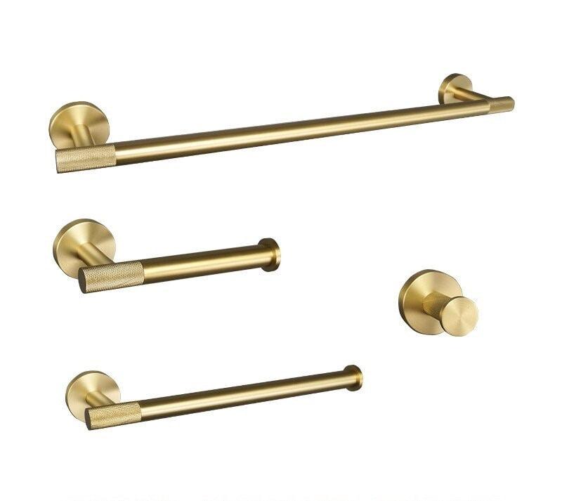 Accessoires de salle de bain or satiné
