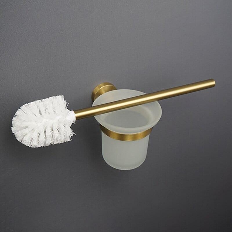 Accessoires de salle de bain or satiné