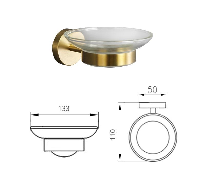 Accessoires de salle de bain or satiné