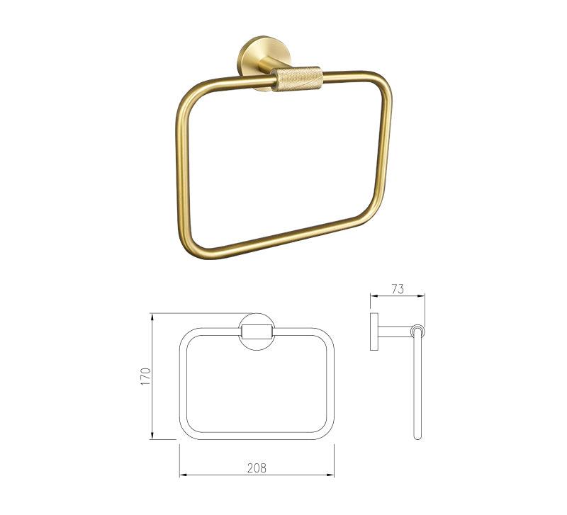 Accessoires de salle de bain or satiné