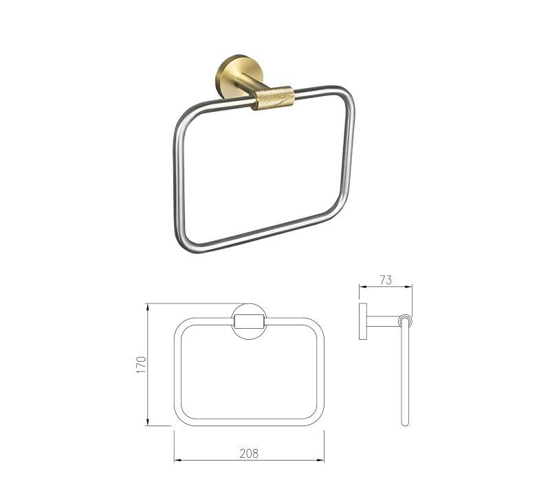 Accessoires de salle de bain nickel brossé et or satiné