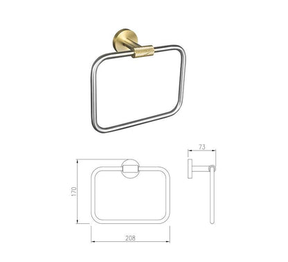 Accessoires de salle de bain nickel brossé et or satiné