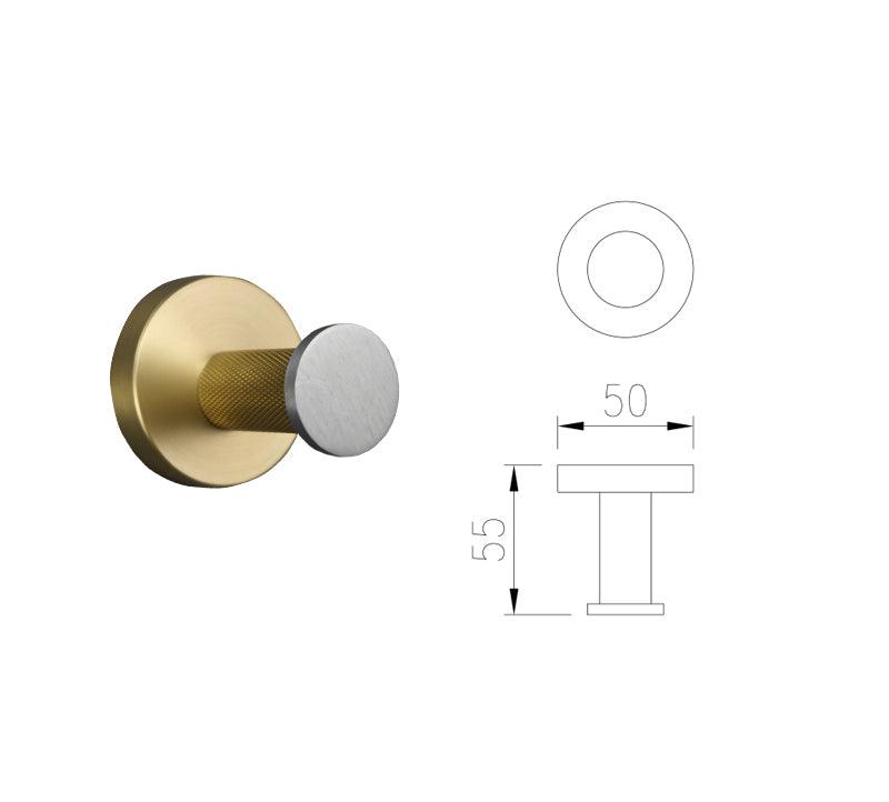 Accessoires de salle de bain nickel brossé et or satiné