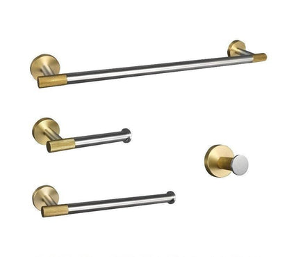 Accessoires de salle de bain nickel brossé et or satiné