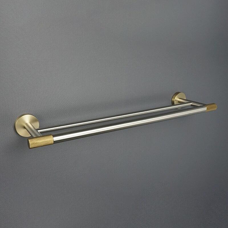 Accessoires de salle de bain nickel brossé et or satiné