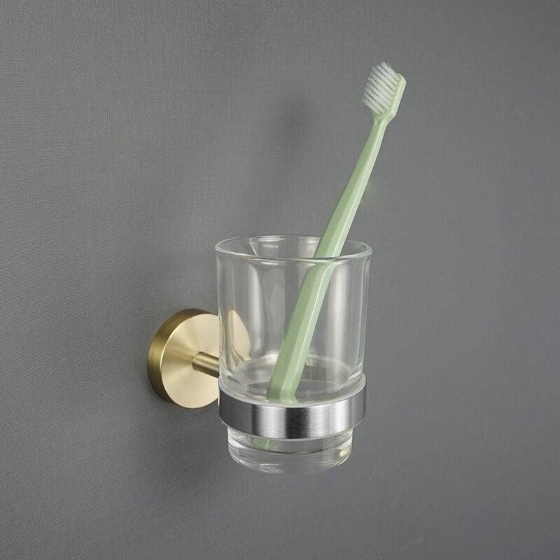 Accessoires de salle de bain nickel brossé et or satiné