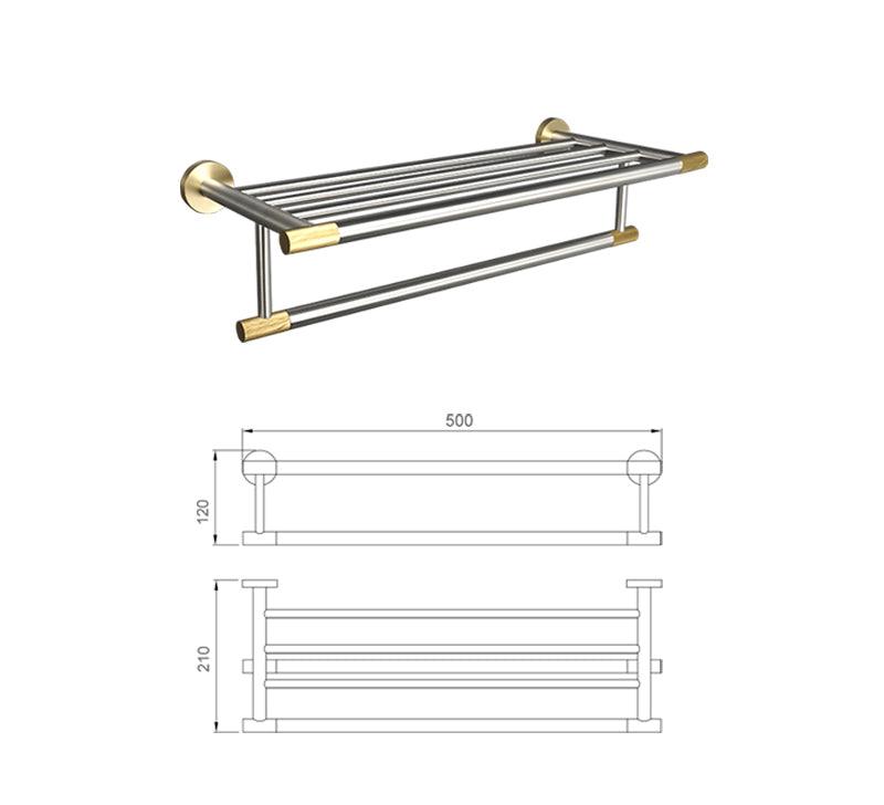 Accessoires de salle de bain nickel brossé et or satiné