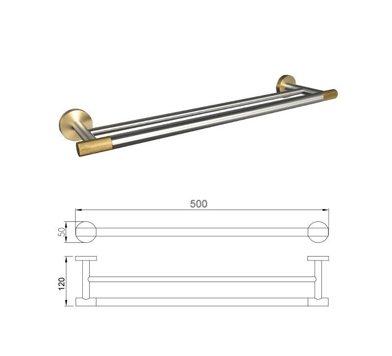 Accessoires de salle de bain nickel brossé et or satiné