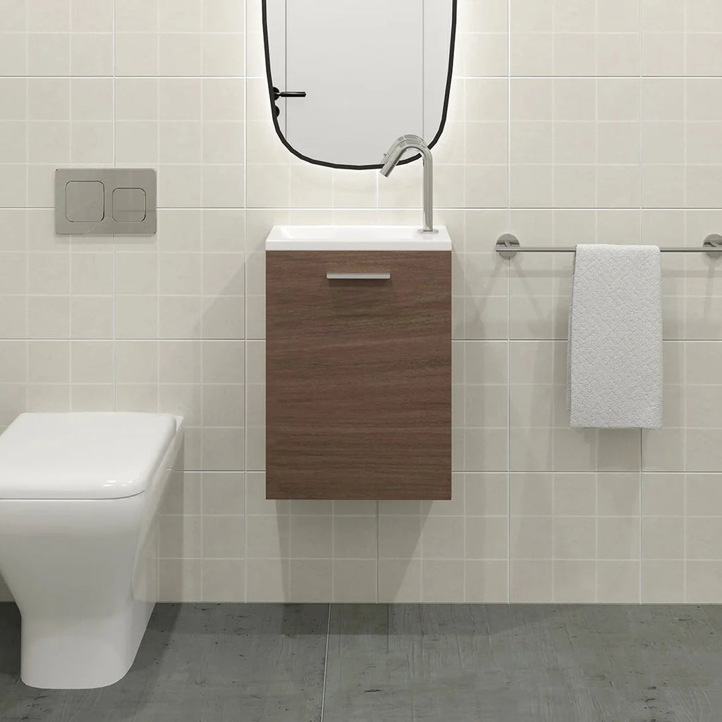 Meuble lave-mains 40cm Noyer Tabac